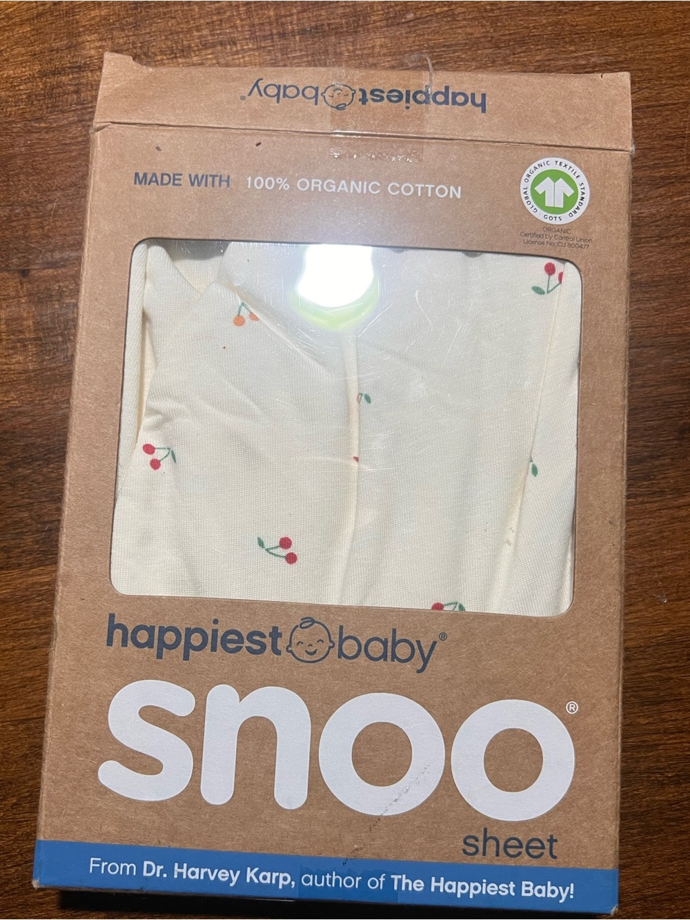 Happiest Baby Snoo Sheet - Cream with Cherry Print - organic cotton
